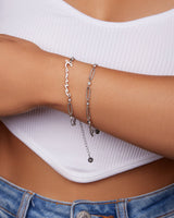 Crystal Paperclip Chain Bracelet (Silver)