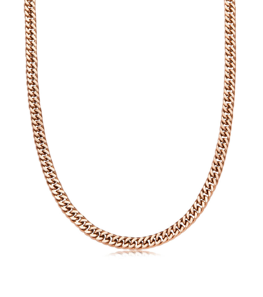 Curb Chain Necklace (Rose Gold)