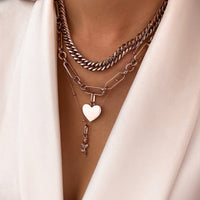 Curb Chain Necklace (Rose Gold)