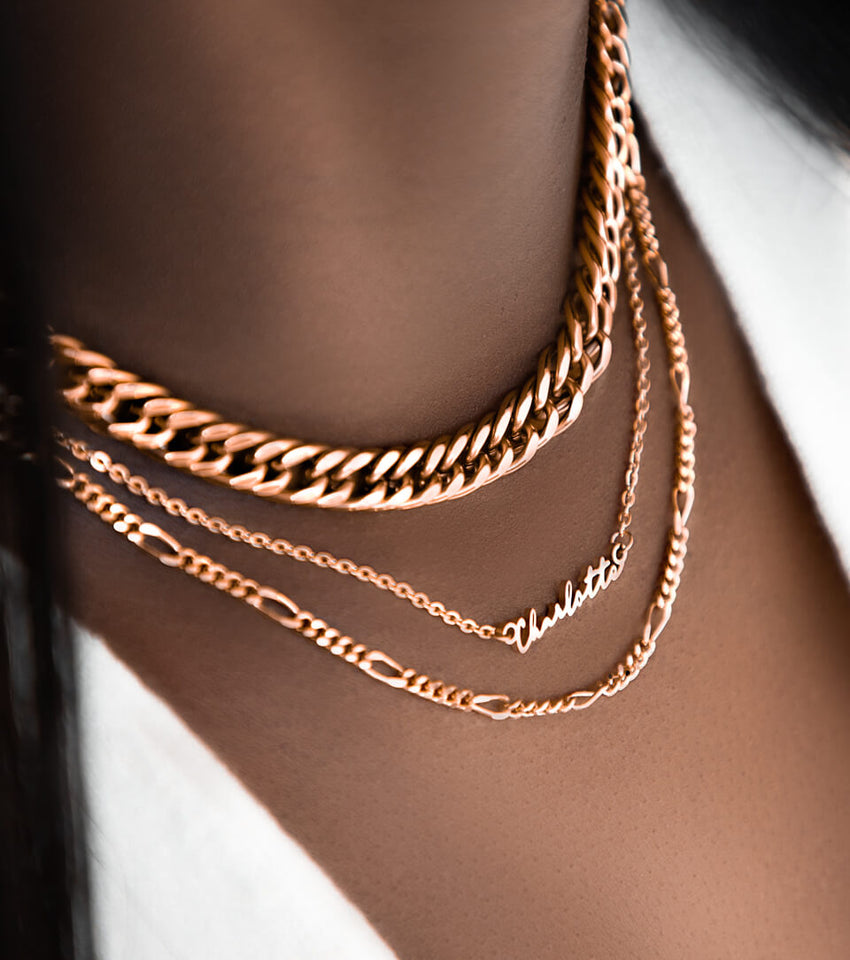 Curb Chain Necklace (Rose Gold)