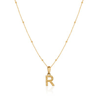 Hammered Initial Necklace (Gold)