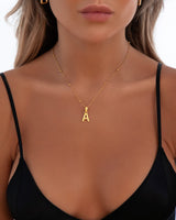 Hammered Initial Necklace (Gold)