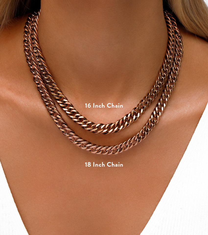 Heart Curb Chain Necklace (Rose Gold)