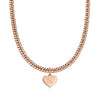 Heart Curb Chain Necklace (Rose Gold)