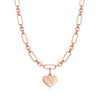 Heart Figaro Chain Necklace (Rose Gold)