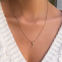 Lowercase Initial Fine Chain Necklace (Rose Gold)