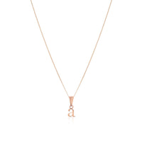 Lowercase Initial Fine Chain Necklace (Rose Gold)