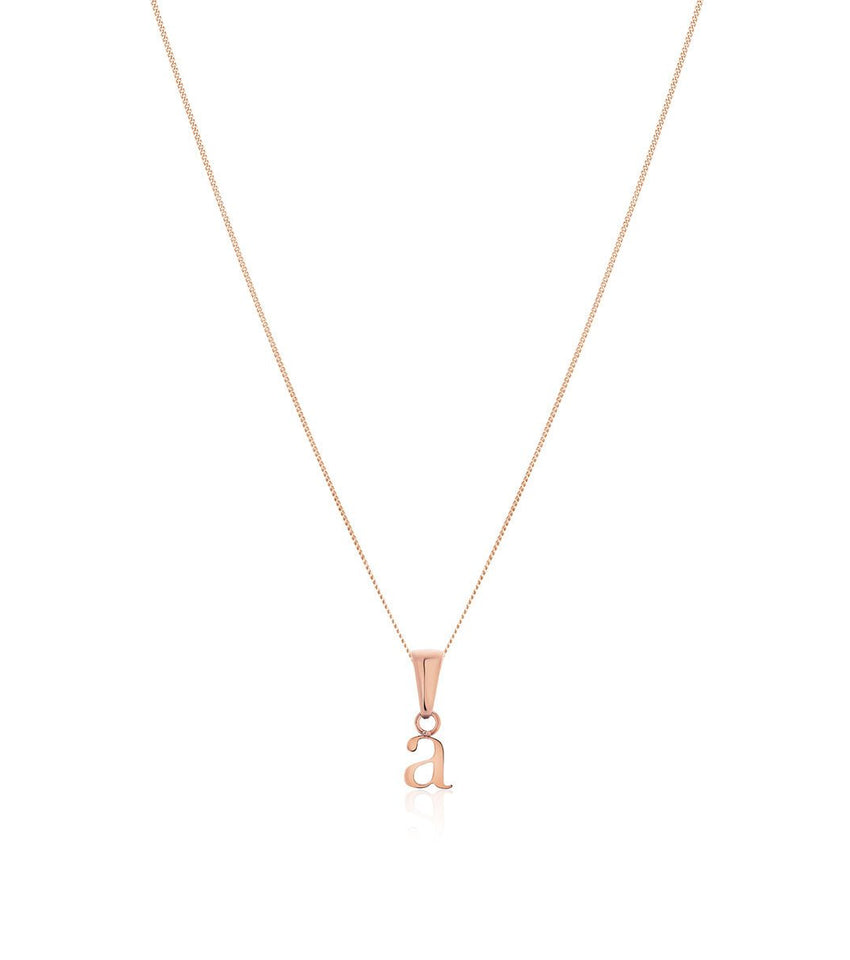 Lowercase Initial Fine Chain Necklace (Rose Gold)