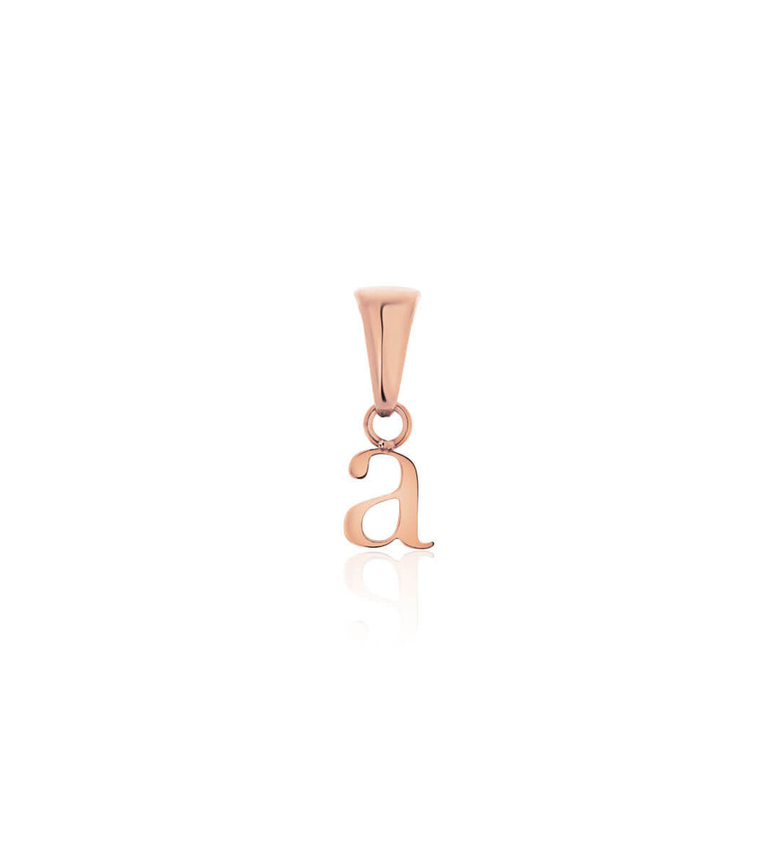 Lowercase Initial Pendant (Rose Gold)