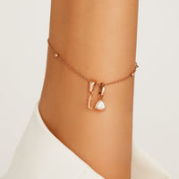 Lowercase Initial Pendant (Rose Gold)