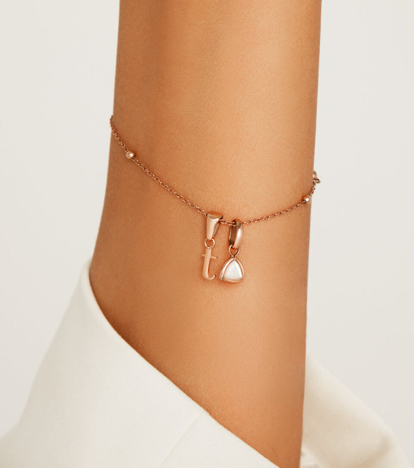 Lowercase Initial Pendant (Rose Gold)