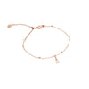 Lowercase Initial Sphere Chain Bracelet (Rose Gold)