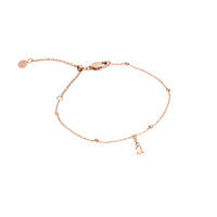 Lowercase Initial Sphere Chain Bracelet (Rose Gold)