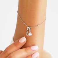 Lowercase Initial Sphere Chain Bracelet (Silver)