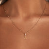 Lowercase Initial Sphere Chain Necklace (Rose Gold)