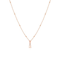 Lowercase Initial Sphere Chain Necklace (Rose Gold)