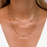 Lowercase Initial Sphere Chain Necklace (Rose Gold)