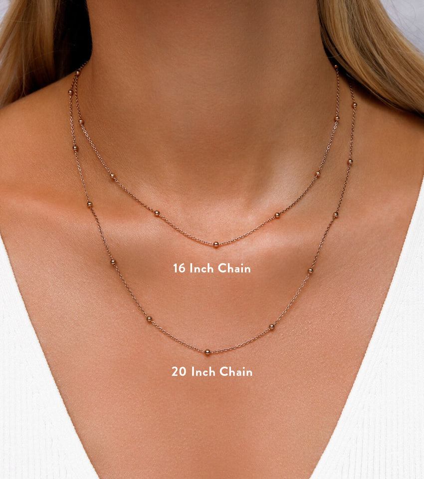 Lowercase Initial Sphere Chain Necklace (Rose Gold)