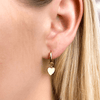 Sterling Silver Heart Pendant Earrings (Gold)