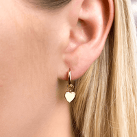 Sterling Silver Heart Pendant Earrings (Gold)