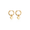 Sterling Silver Heart Pendant Earrings (Gold)