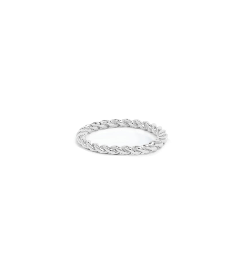 Sterling Silver Twisted Ring (Silver)