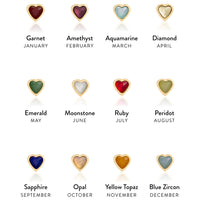 Mini Heart Birthstone Bracelet (Gold)