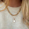 Organic Moonstone Necklace (Gold)