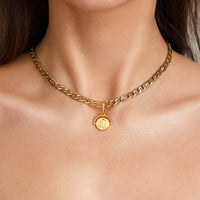 Zodiac Coin Pendant Necklace (Gold)