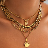 Zodiac Coin Pendant Necklace (Gold)