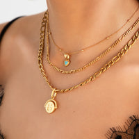 Zodiac Coin Pendant Necklace (Gold)