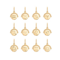 Zodiac Coin Pendant Necklace (Gold)