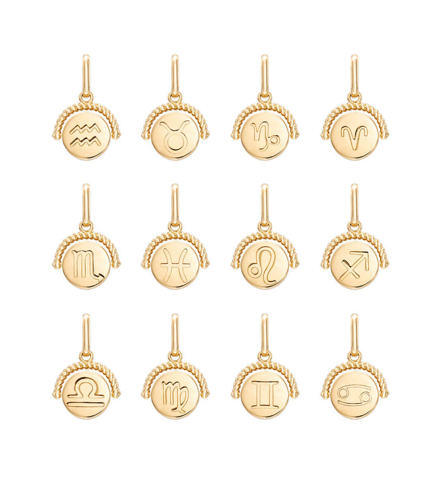 Zodiac Coin Pendant Necklace (Gold)