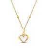 White Quartz Heart Necklace (Gold)