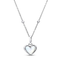 White Quartz Heart Necklace (Silver)