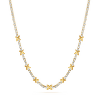 Crystal Fixed Charm Necklace (Gold)