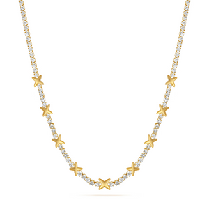 Crystal Fixed Charm Necklace (Gold)