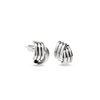 Triple Band Cross Studs (Silver)