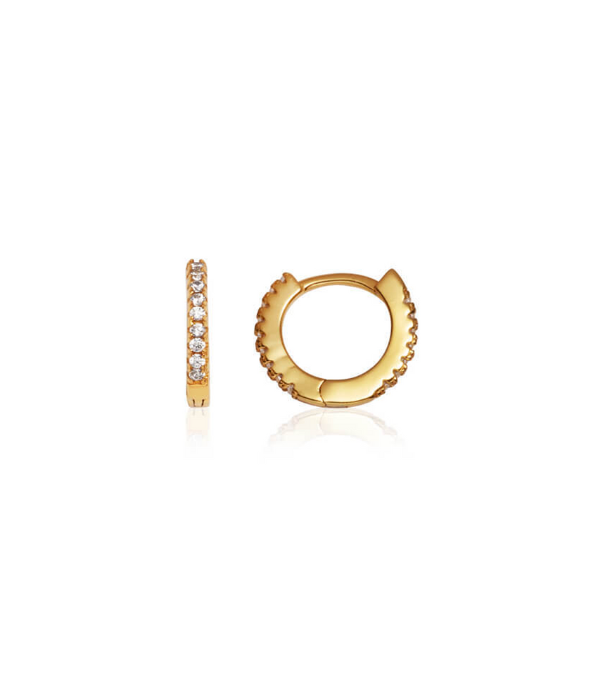 Moon and Back Moon Huggie Earring Set (Gold)