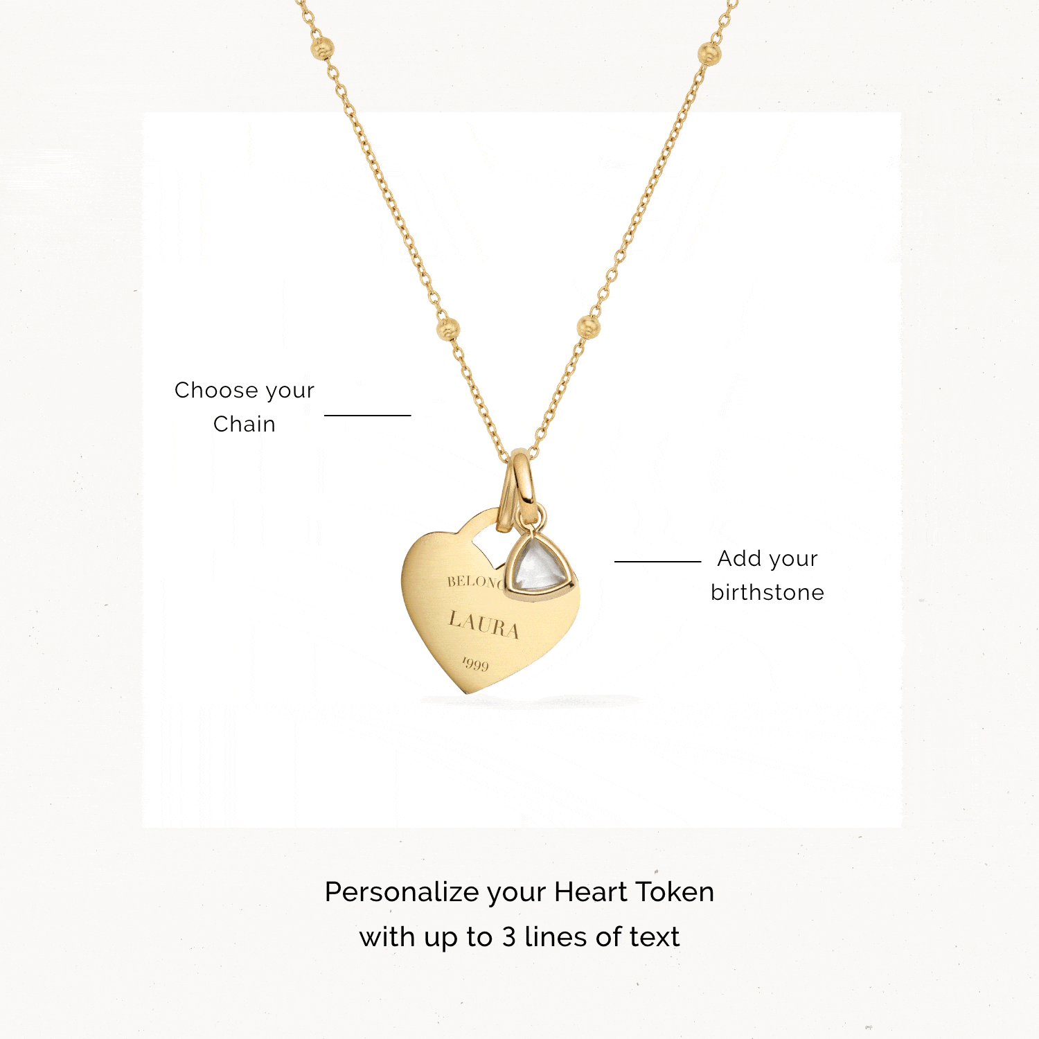 Heart Token Necklace (Gold)