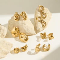 Statement Molten Button Studs (Gold)
