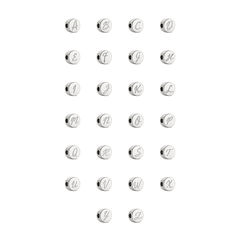 Script Initial Bracelet Charm (Silver)