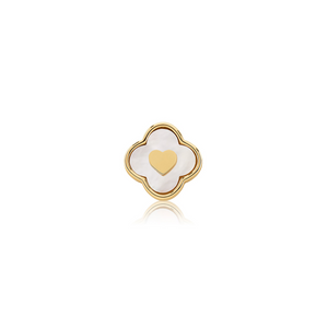 Pearl Clover Charms (Gold) - Heart