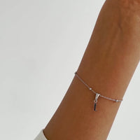 Lowercase Initial Sphere Chain Bracelet (Silver)