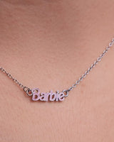 Pink Barbie Necklace (Silver)