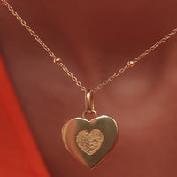 Uniquely Yours Fingerprint Heart Necklace (Gold)