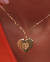 Uniquely Yours Fingerprint Heart Necklace (Gold)