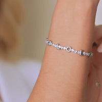 Crystal Fixed Charm Bracelet (Silver)