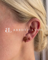 Signature Initial & Birthstone Stud Earrings (Silver)