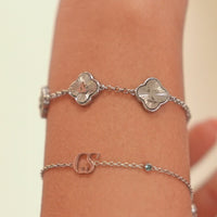 Mini Double Initial Bracelet (Silver)